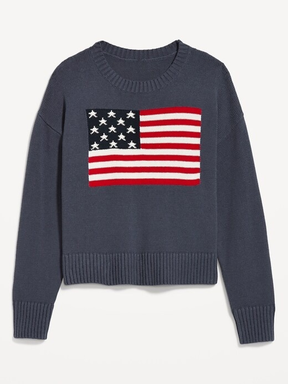 Old Navy Women’s Crew-Neck American Flag Sweater